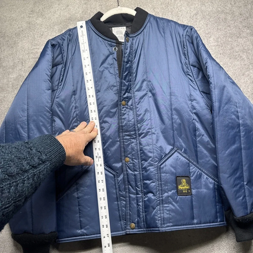 RefrigiWear Blue‎ Quilted Insulated Workwear Bomber Jacket Men's Medium Nylon